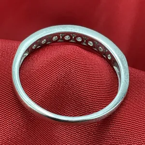 D'Joy‎ 925 Sterling Silver Channel Diamonique Size 8 Ring Wedding thumbnail 3