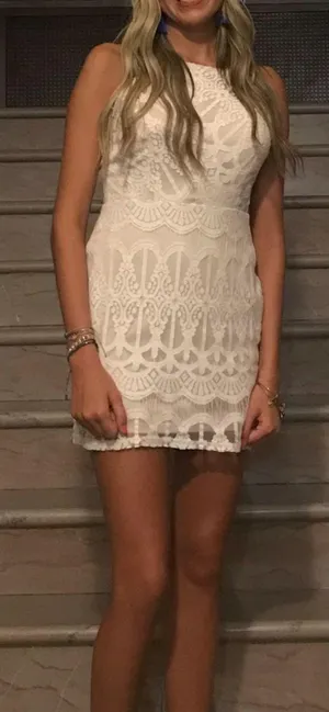 Tobi White lace dress thumbnail 1