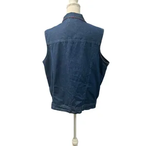 VTG Casey & Max Equestrian Western Embroidered Denim Jean Sleeveless Shirt XL thumbnail 4