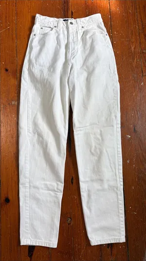 GAP Women's High-Rise White Straight Jeans 100% Cotton Size 6 Long 6L thumbnail 1