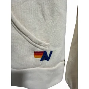 Aviator Nation 5 Stripe Zip Up Hoodie Almond/Neon Size Small‎ thumbnail 7