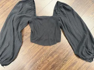 Urban Outfitters Ribbed Corset Top with‎ Puff Balloon Sleeves thumbnail 1