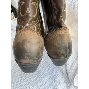 Laredo Brown Leather Pull On‎ Western Boots Women's Size 10 Lea Vamp Fox thumbnail 5