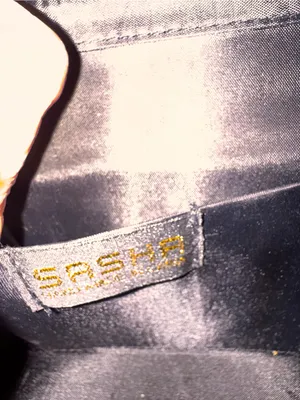 Sasha Satin Beaded Evening Bag Clutch or Shoulder Bag Convertible Black thumbnail 8