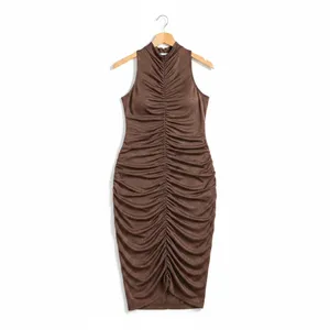 Sofia Jeans Womens Dress Sz XXL French Roast Gathered Front Rhinestone Cocktail thumbnail 6