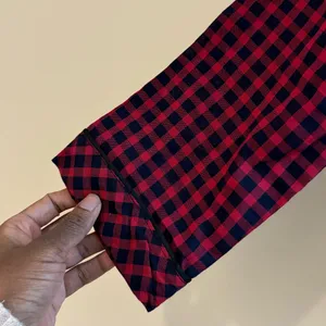Madewell red gingham pajama top check long sleeve top size small thumbnail 3