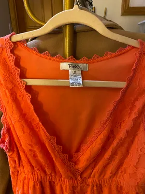 Pinky Coral Orange Pink Lace Dress thumbnail 3