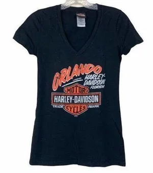 Harley Davidson Orlando Florida V-Neck T-Shirt thumbnail 1