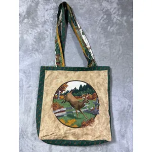 Handmade Deer Outdoors Print Tote Bag Nature Forest Shoulder Bag Canvas Style thumbnail 2