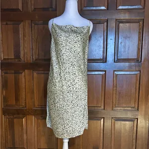 NWT Vero Moda Size Small Mini Short Dress‎ Yellow Summer Cowl Neckline Slip Cami thumbnail 2