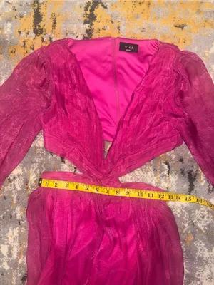 NWOT VICI Fuchsia Long Sleeve Cutout Maxi Dress SIZE SMALL thumbnail 5