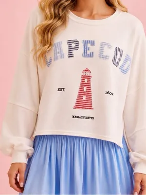 NEW Altar’d State Cape Cod Massachusetts Lighthouse Pullover Size Large NWT thumbnail 2