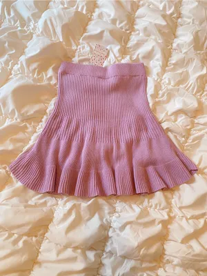 Free People Purple Ribbed Mini Skirt Women’s XS Boho Coquette thumbnail 2