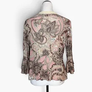 Vintage Sonora Mesh Babydoll Top Large Paisley Lace Trim Whimsigoth Fairy Grunge thumbnail 5