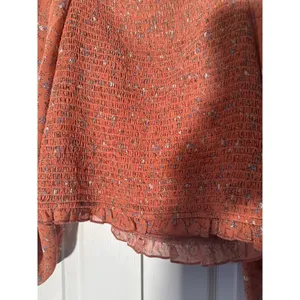 Prómesa Ruched Long Sleeve Burnt Orange Medium Cropped Top thumbnail 6