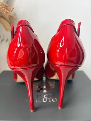 Vince Camuto Red Patent Pointed Toe Strappy Stiletto Heels Y2K Glam Edgy Chic 8M thumbnail 7