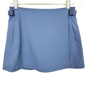 Lululemon Wrap Front Mid Rise Golf Skirt Built In Shorts Luxtreme Oasis Blue 6 thumbnail 3