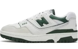 New balance 550 sneakers in white and green thumbnail 1