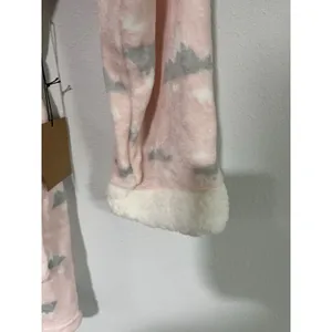 Bear Paw Pink Plush Hooded Sherpa Trim Robe, Women's M Two Pockets Belted NWT thumbnail 6