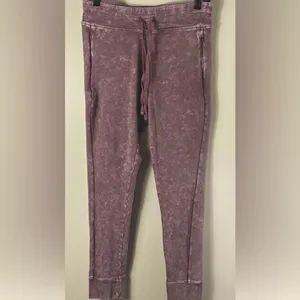 PINK by Victoria secret acid washed cotton campus drawstring yoga pants Sz Lg thumbnail 7