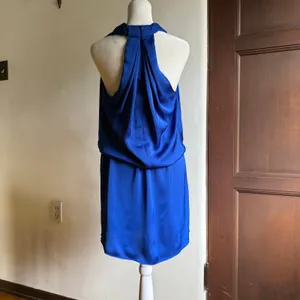 RAMY BROOK Marie Knot Front Sleeveless Mini Dress Charmeuse Cobalt Blue | Medium thumbnail 4