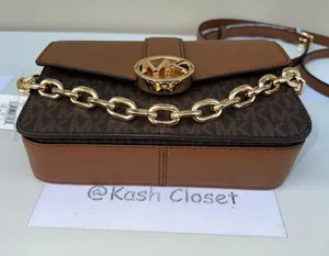 Michael Kors Brown Carmen Small Monogram Flap Crossbody thumbnail 8