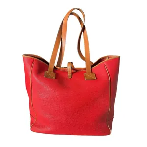 Dooney & Bourke Vintage Large Purse‎ Red Pebbled Leather Tote Bag Adjustable thumbnail 2