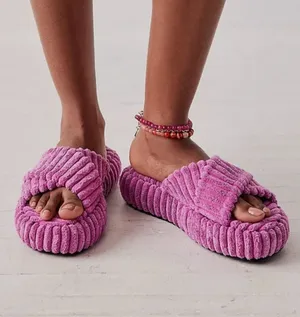 Free People Two Days in Ibiza Platform Sandals Womens 9 Orchid Slides Beach Boho thumbnail 1