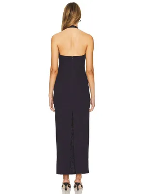 Lioness 1999 Maxi Dress in Navy Small New Womens Long Gown thumbnail 2
