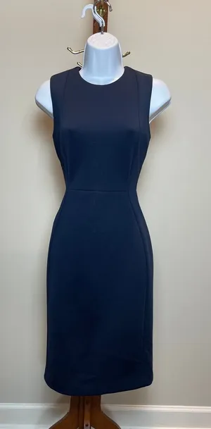 Calvin Klein Sleeveless Sheath Dress Size 4 Navy Stretch thumbnail 1
