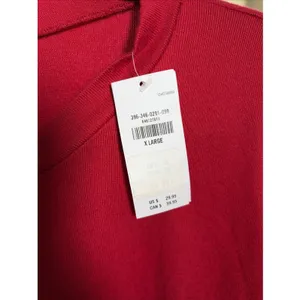 Gilly Hicks Knot Front Cropped Sweatshirt Womens Size XL Red Casual‎ Knit NEW thumbnail 3