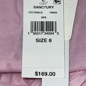 Sanctuary Pink Eyelet Maxi Dress Puff Sleeve Tiered Cotton Blend Size 6 V Neck thumbnail 9