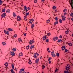 Majorelle Elaine Floral Midi Dress Women Size M Pink Excellent Ruched Ruffle Hem thumbnail 10