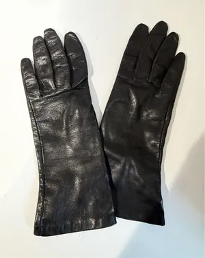 Vintage Womens Size M / 7 Black Soft Leather Formal Mid Length thumbnail 1
