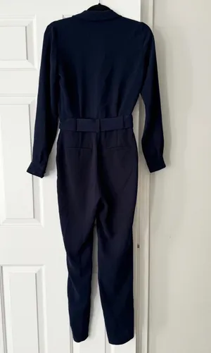 Sézane Heaven Long Sleeve Navy Jumpsuit, Size 34/US 2 thumbnail 11