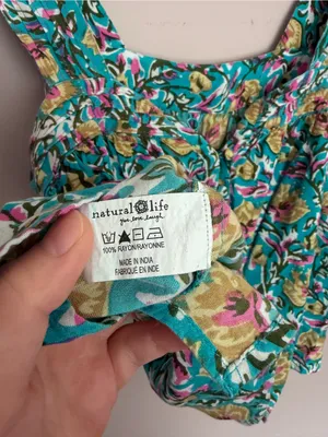 Natural Life Kate Pleated Tank Top Turquoise Small thumbnail 5