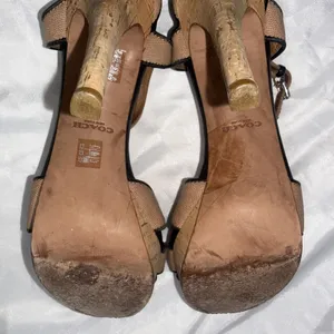 Coach Black Brown Platform Sexy Open Toe Strappy Dancer Stiletto Heel Sandal 10 thumbnail 10