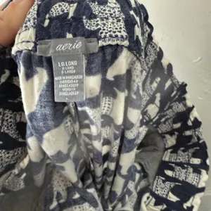 Aerie Lounge Pants White Polar Bear Print Elastic Waist Casual‎ Joggers Large thumbnail 8