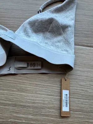 NWT SKIMS SET Light Heather Grey boxer bra set size medium thumbnail 5
