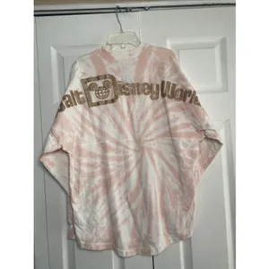 Disney Spirit Jersey Walt Disney World Womens XS Pink Tie Dye Glitter Logo Shirt thumbnail 2