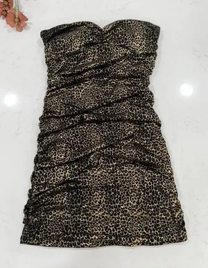 Forever 21 Animal Print Gold Strapless Mini Dress thumbnail 1