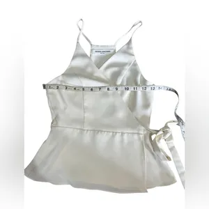 amanda uprichard White Wrap‎ Sleeveless Peplum Top Size P thumbnail 4