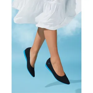 Vivaia Lightweight Pointed Toe Ballet Flats Womens 37 Aria Walker Black Lapis thumbnail 2