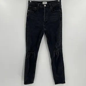 AGOLDE Nico High Rise Slim Button Fly Jeans Black Stretch A093D‎ Women’s Size 27 thumbnail 3