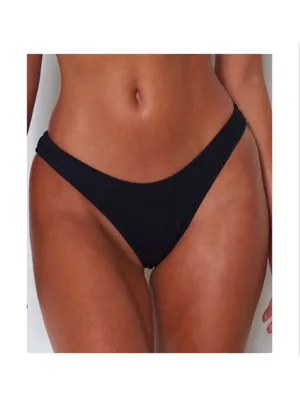 NWT White Fox Boutique Del Marco Bikini Bottom Black Ribbed- Size XL thumbnail 2