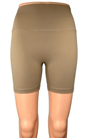 Set Active Sportbody Brown Tan High Waist Activewear Yoga Cycling Biker Shorts M thumbnail 1