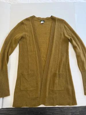 J crew mustard open front pocket knit cardigan  thumbnail 6