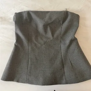 Zara Strapless Corset Top Gray thumbnail 1