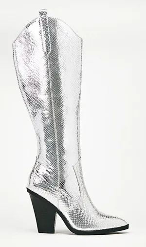 Silver Cowgirl Boots Size 7.5 thumbnail 2