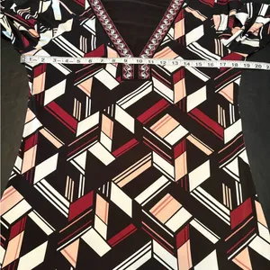 White House Black Market Long Sleeve Geometric Dress - size M thumbnail 4